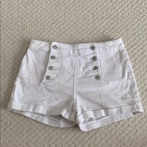 High waisted white shorts